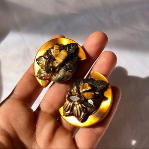 2/15$| Yellow & Gold Clip on Earrings